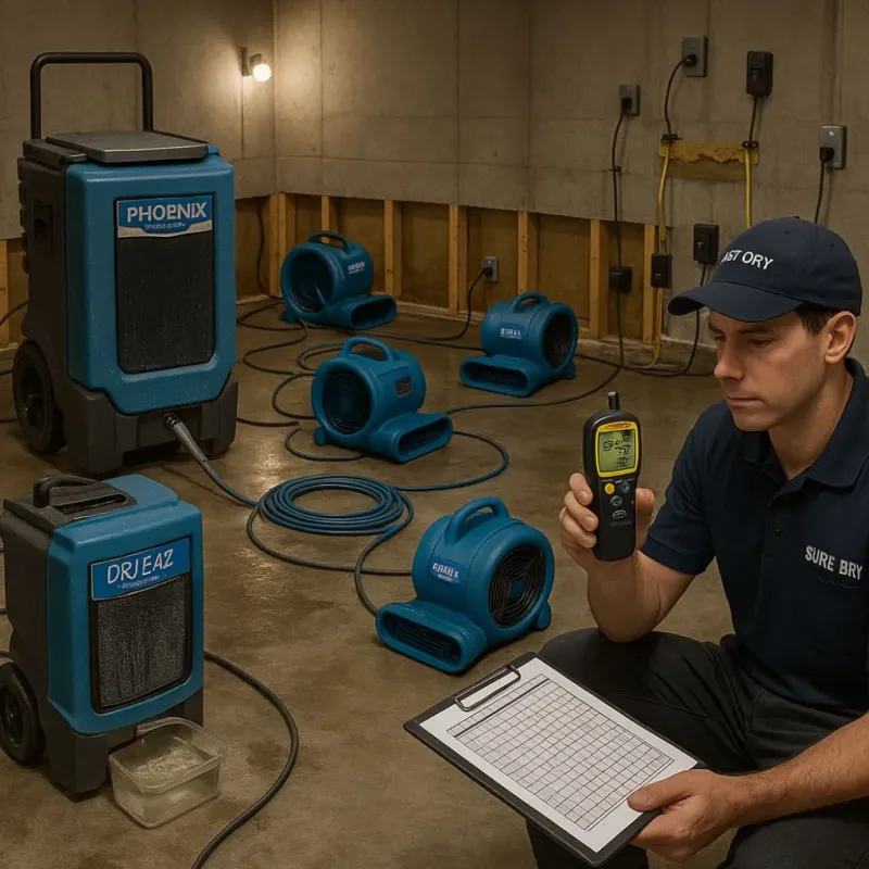 Structural Drying and Dehumidification process in Urbana, MD